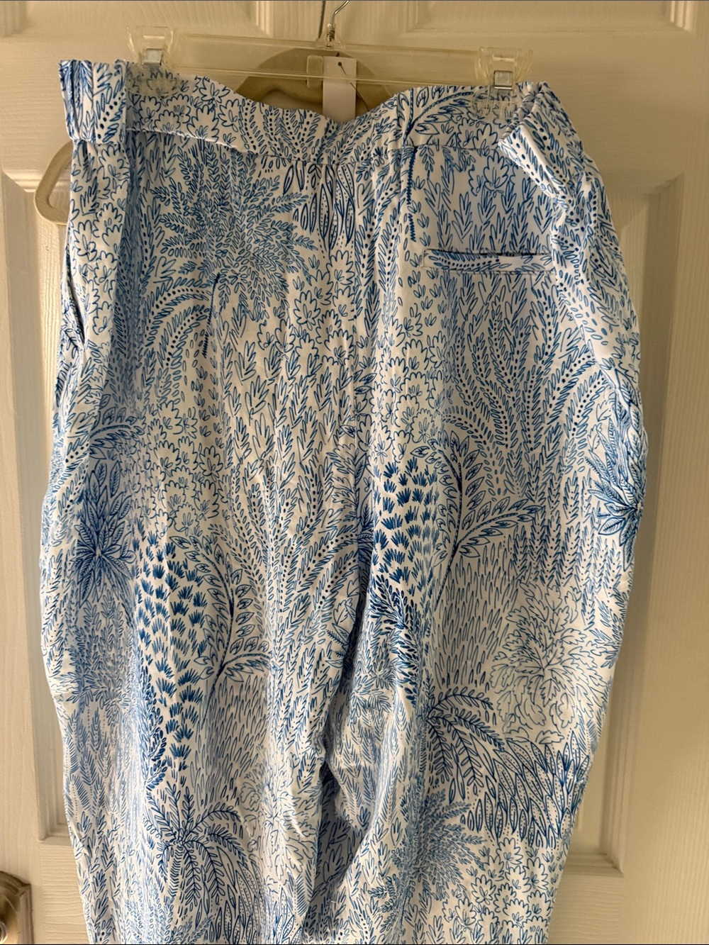 Talbots SLIM LEG CROP PANTS - BLISSFUL MEADOW NWT 2X pull on coastal summer - Picture 6 of 6